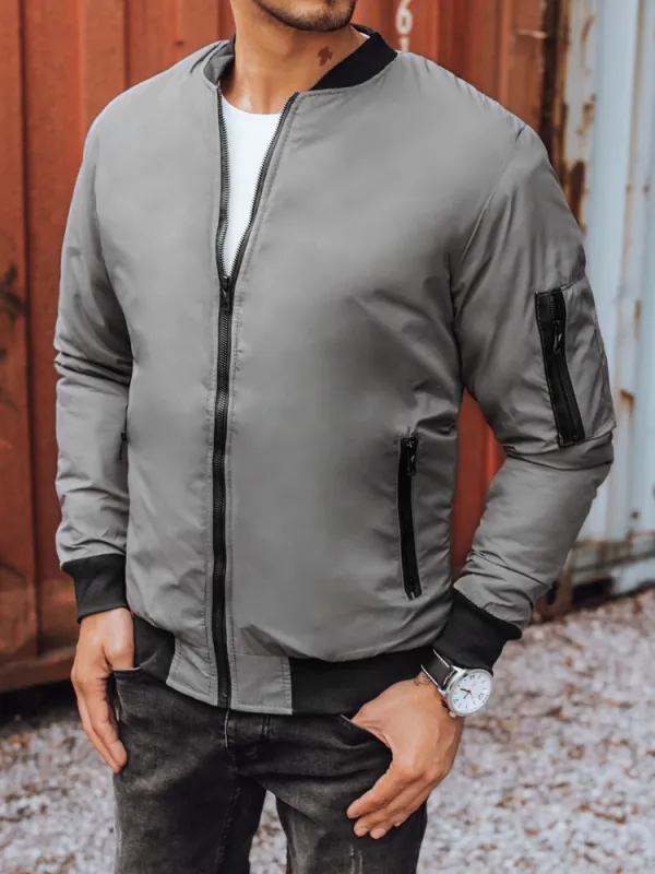 DStreet Kurtka męska bomber jacket grafitowa Dstreet