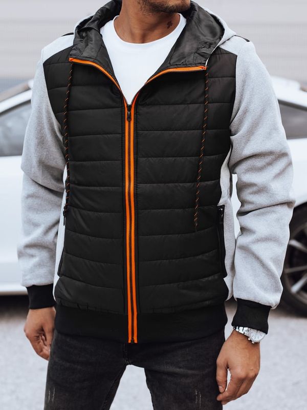 DStreet Kurtka męska przejściowa pikowana z kapturem jasnoszara Dstreet