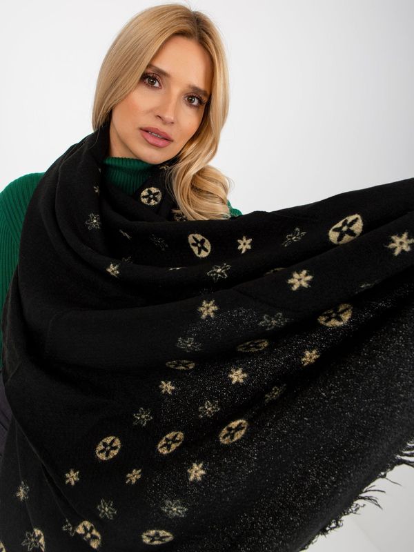 Fashionhunters Lady's black patterned scarf