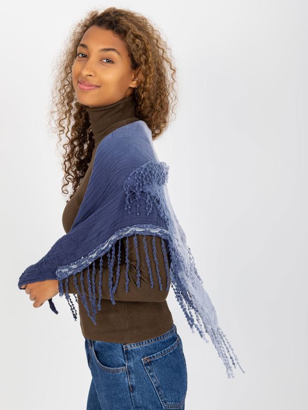 Fashionhunters Lady's blue muslin scarf with braids