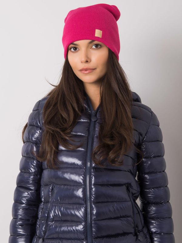 Fashionhunters Lady's cap with beanie in pink color
