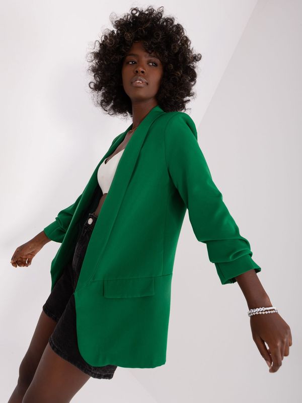 Fashionhunters Lady's dark green jacket without fastening