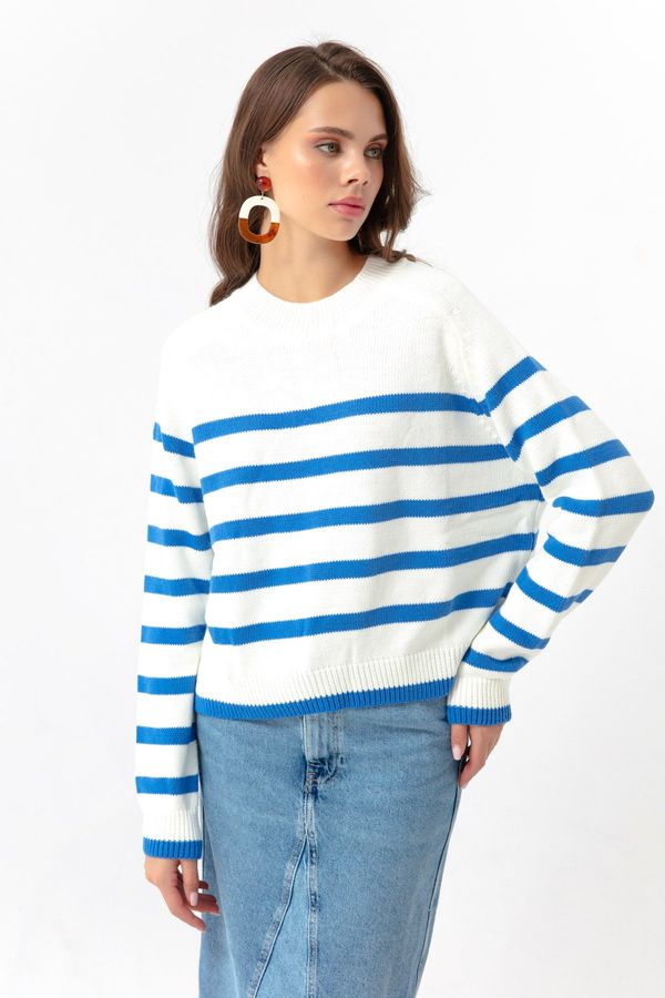 Lafaba Lafaba Women's Blue Oversize Striped Knitwear Sweater