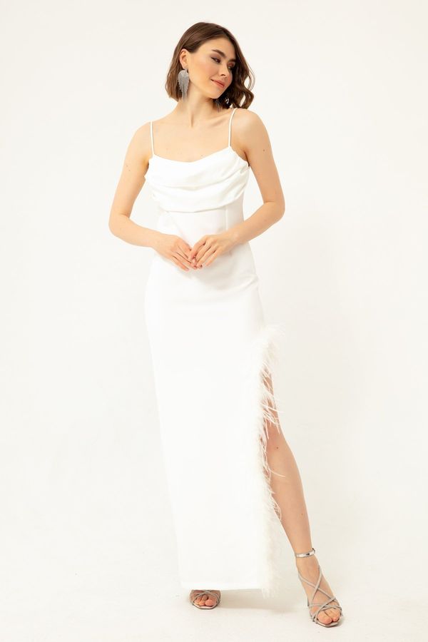 Lafaba Lafaba Women's White Knitwear Evening Dress & Prom Dress