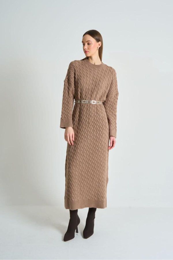 Laluvia Laluvia Mink Hair Knitted Thick Knitwear Dress