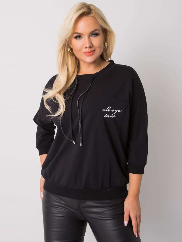 Fashionhunters Larger black cotton sweatshirt