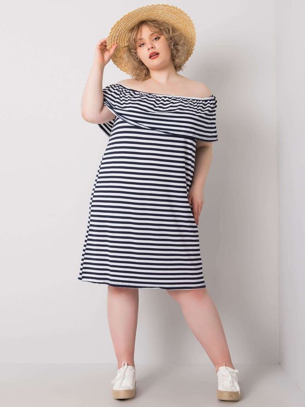 Fashionhunters Larger navy and white dress