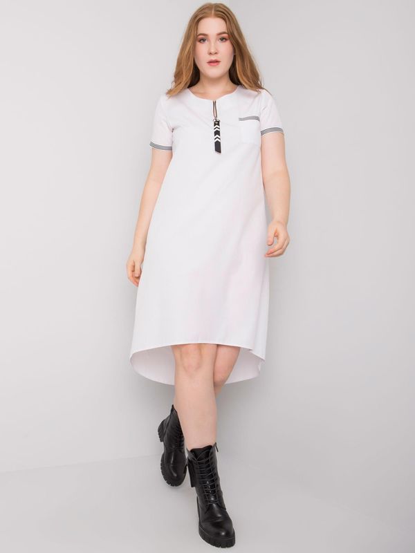 Fashionhunters Larger white cotton dress