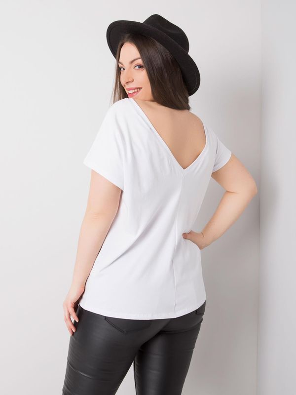 Fashionhunters Larger white cotton t-shirt