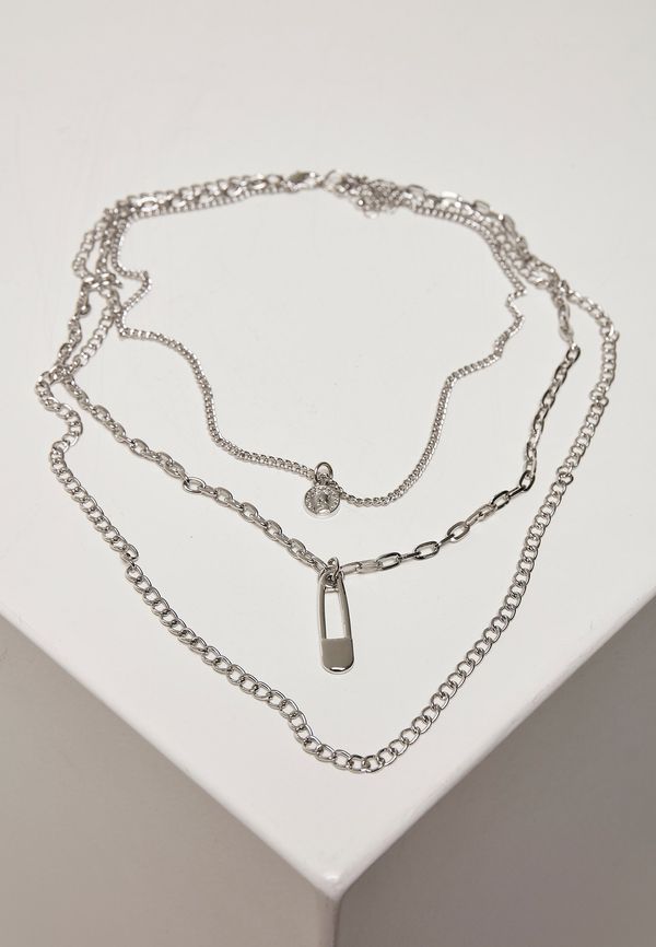 Urban Classics Layered necklace with a silver-colored amulet