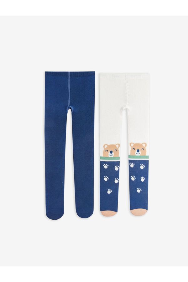 LC Waikiki LC Waikiki 2-Pack Patterned Baby Boy Tights