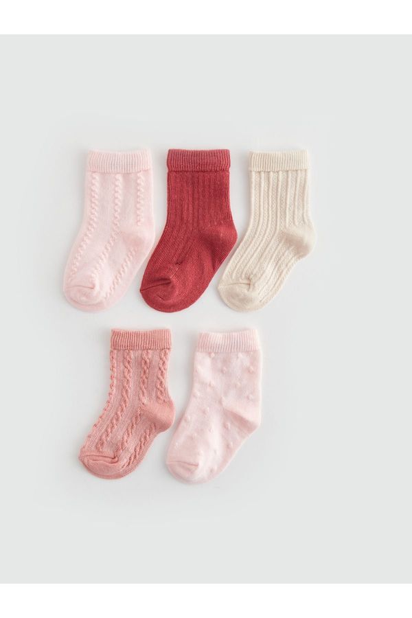 LC Waikiki LC Waikiki 5-Piece Patterned Baby Girl Socks