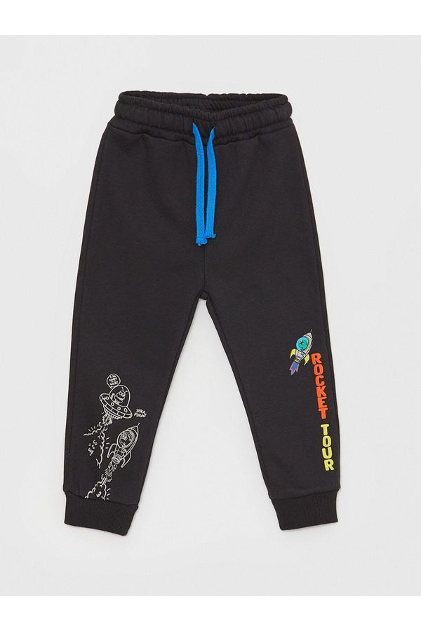 LC Waikiki LC Waikiki Baby Boy Jogger Tracksuit Bottoms with an Elastic Printed Waist.