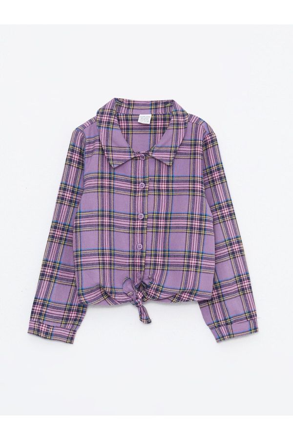 LC Waikiki LC Waikiki Baby Collar Long Sleeve Plaid Patterned Baby Girl Shirt