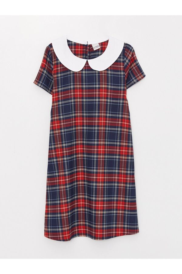 LC Waikiki LC Waikiki Baby Collar Plaid Short Sleeve Girls' Dress