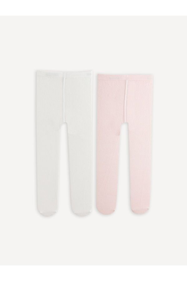 LC Waikiki LC Waikiki Basic Baby Girl Pantyhose 2 Pack