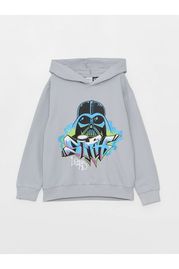 LC Waikiki LC Waikiki Boys Hooded Star Wars Printed Long Sleeve Sweatshirt