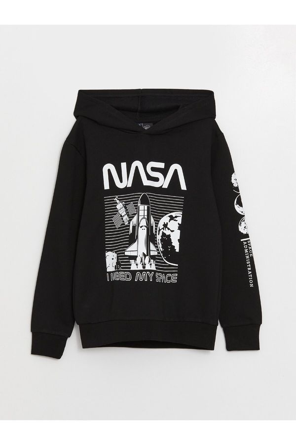 LC Waikiki LC Waikiki Boys' Nasa Printed Long Sleeve Hoodie