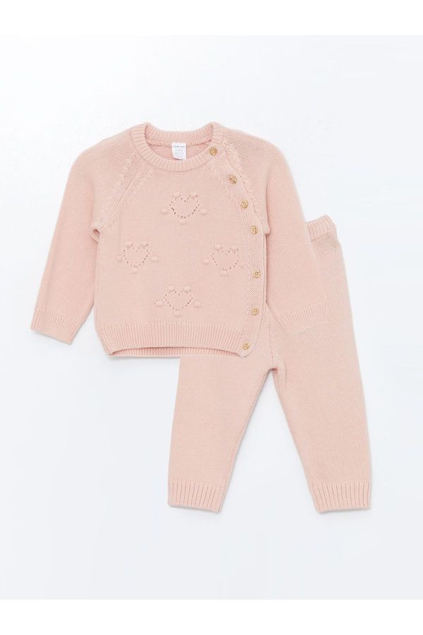 LC Waikiki LC Waikiki Crew Neck Long Sleeve Baby Girl Cardigan and Pants 2-Piece Set