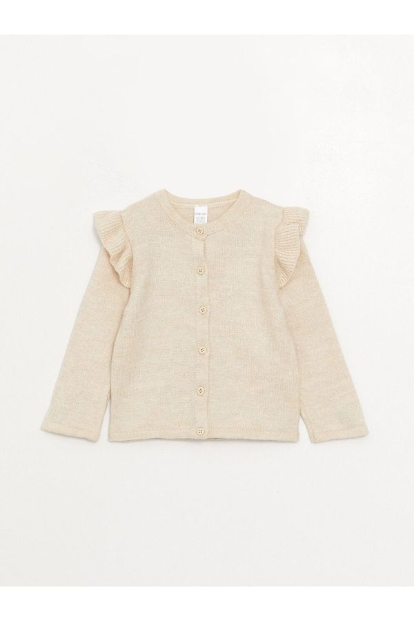 LC Waikiki LC Waikiki Crew Neck Long Sleeve Basic Baby Girl Knitwear Cardigan