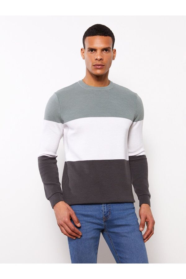 LC Waikiki LC Waikiki Crew Neck Long Sleeve Color Block Men's Knitwear Sweater