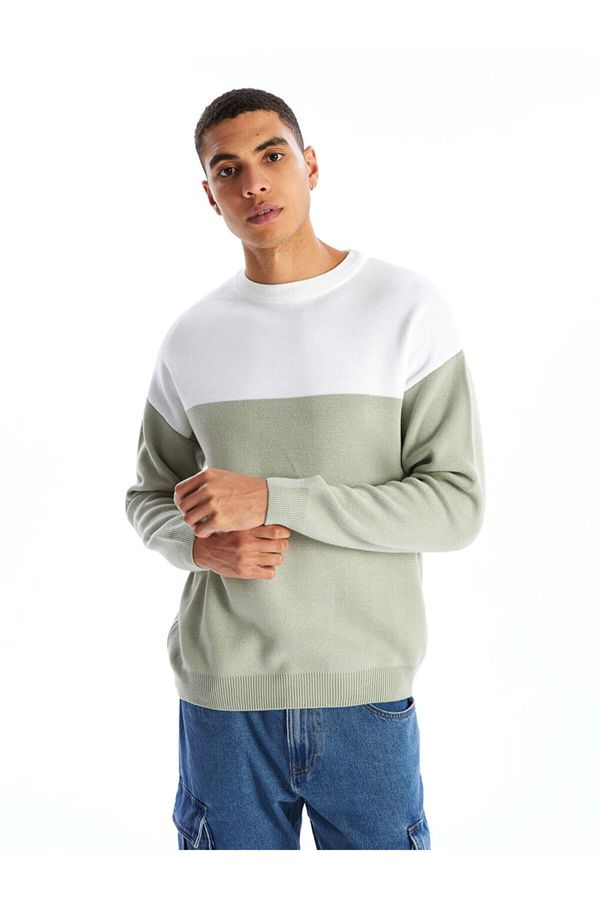 LC Waikiki LC Waikiki Crew Neck Long Sleeve Color Block Men's Knitwear Sweater