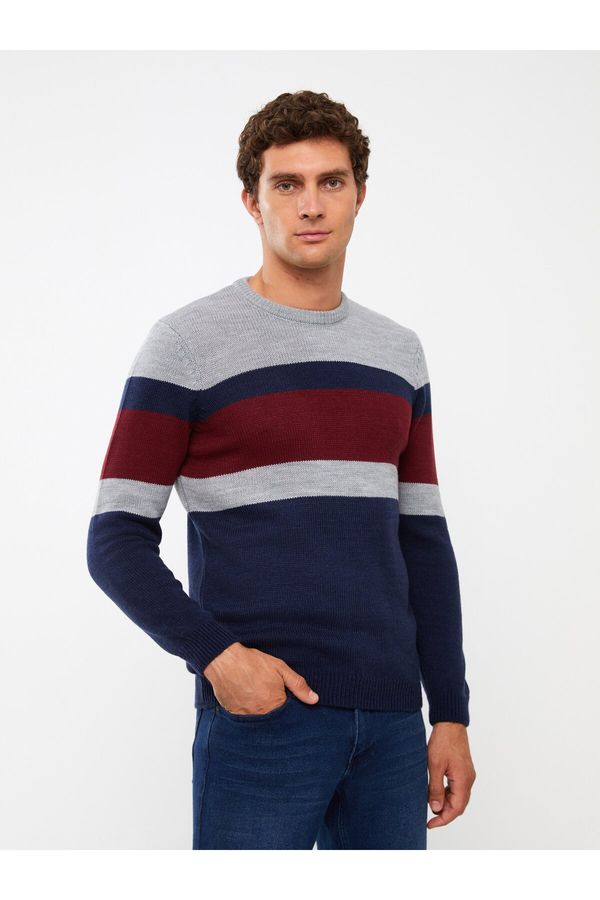 LC Waikiki LC Waikiki Crew Neck Long Sleeve Color Block Men's Knitwear Sweater