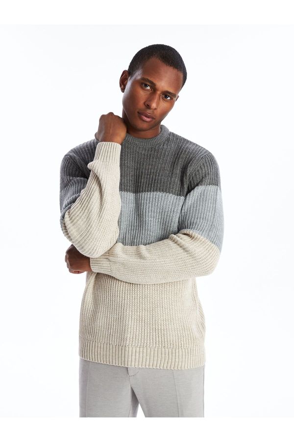 LC Waikiki LC Waikiki Crew Neck Long Sleeve Color Block Men's Knitwear Sweater