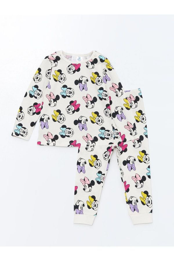 LC Waikiki LC Waikiki Crew Neck Long Sleeve Minnie Mouse Printed Baby Girl Pajama Set