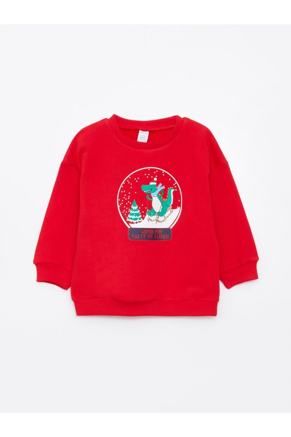 LC Waikiki LC Waikiki Crew Neck Long Sleeve New Year's Themed Baby Boy Sweatshirt