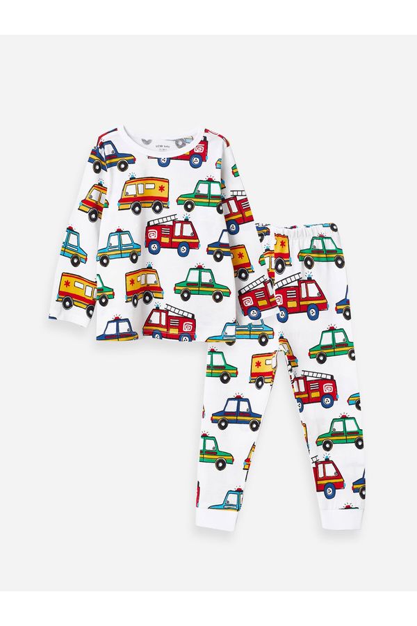 LC Waikiki LC Waikiki Crew Neck Long Sleeve Patterned Baby Boy Pajama Set