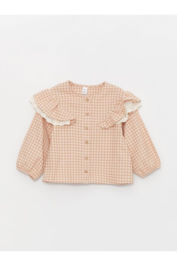 LC Waikiki LC Waikiki Crew Neck Long Sleeve Plaid Baby Girl Shirt