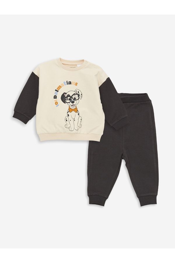 LC Waikiki LC Waikiki Crew Neck Long Sleeve Printed Baby Boy Sweatshirt and Trousers 2-Piece Set