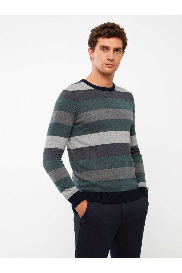 LC Waikiki LC Waikiki Crew Neck Long Sleeve Striped Men's Knitwear Sweater