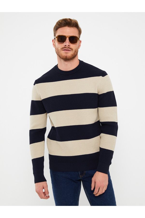 LC Waikiki LC Waikiki Crew Neck Long Sleeve Striped Men's Knitwear Sweater