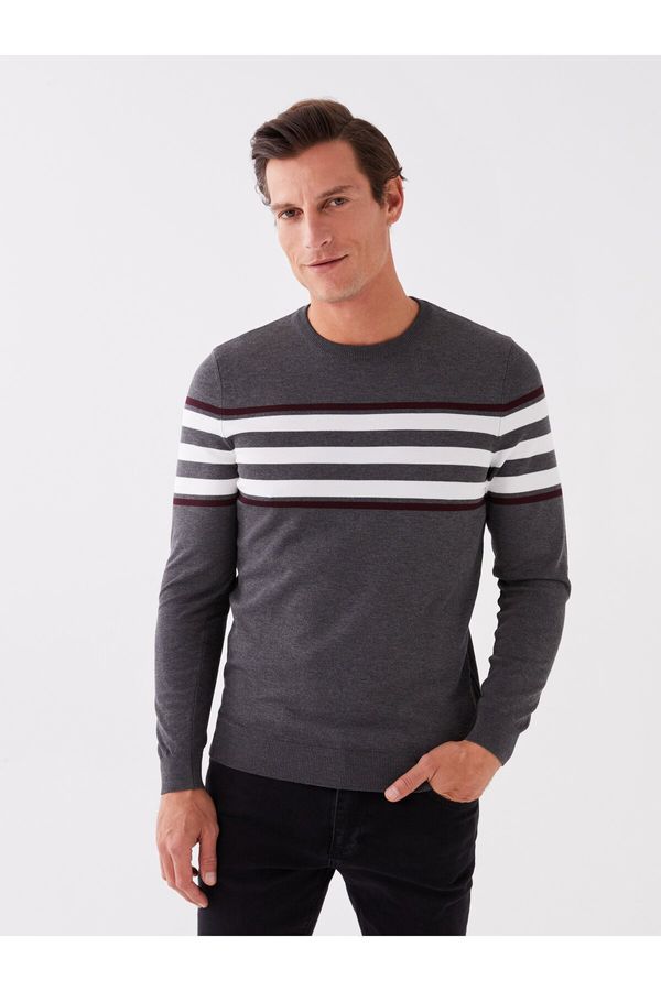 LC Waikiki LC Waikiki Crew Neck Long Sleeve Striped Men's Knitwear Sweater