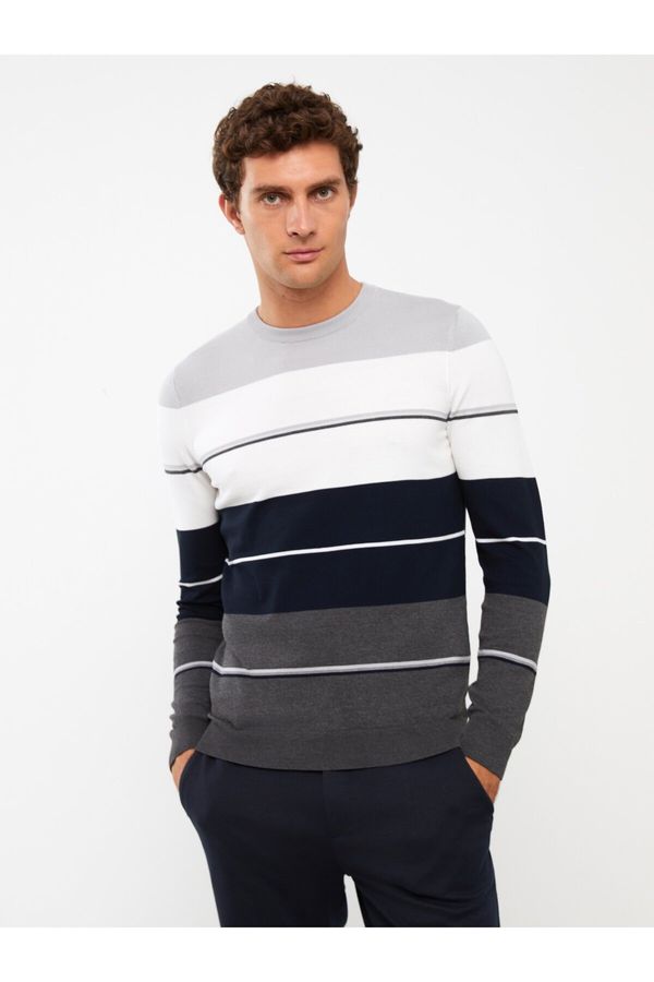 LC Waikiki LC Waikiki Crew Neck Long Sleeve Striped Men's Knitwear Sweater