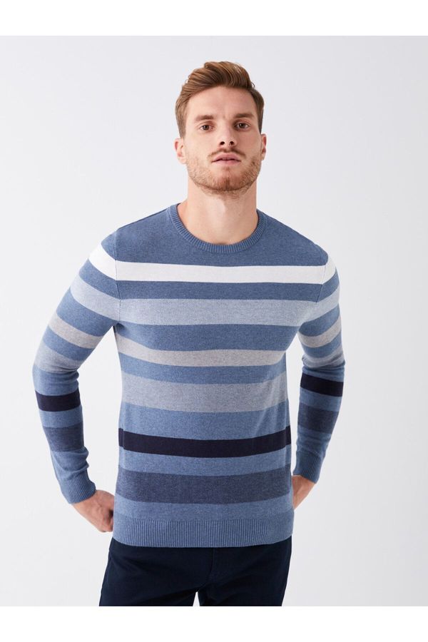 LC Waikiki LC Waikiki Crew Neck Long Sleeve Striped Men's Knitwear Sweater