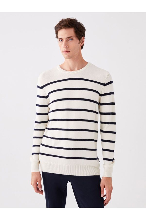 LC Waikiki LC Waikiki Crew Neck Long Sleeve Striped Men's Knitwear Sweater