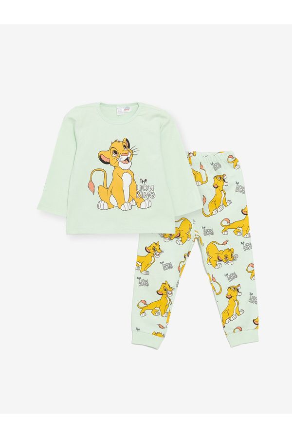 LC Waikiki LC Waikiki Crew Neck Long Sleeve The Lion King Printed Baby Boy Pajamas Set