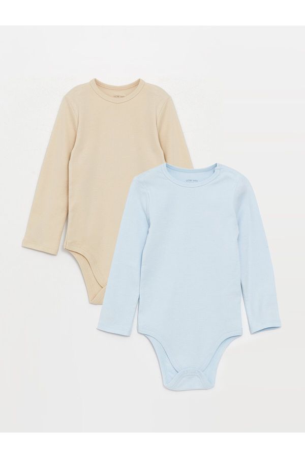 LC Waikiki LC Waikiki Crew Neck Long Sleeve Unisex Baby Snaps Bodysuit 2-Piece