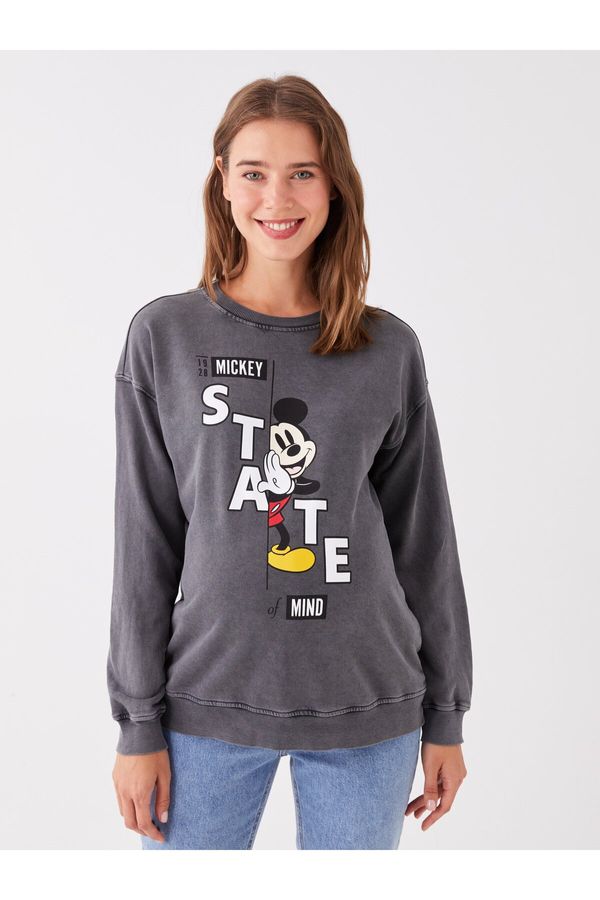 LC Waikiki LC Waikiki Crew Neck Mickey Mouse Printed Long Sleeve Maternity Sweatshirt