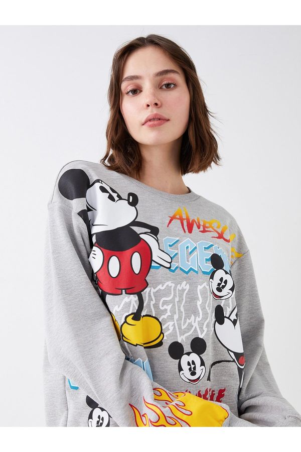 LC Waikiki LC Waikiki Crew Neck Mickey Mouse Printed Long Sleeve Women's Sweatshirt