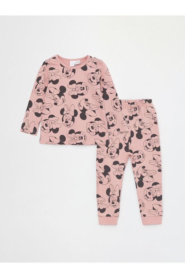 LC Waikiki LC Waikiki Crew Neck Minnie Mouse Printed Baby Girl Pajamas Set