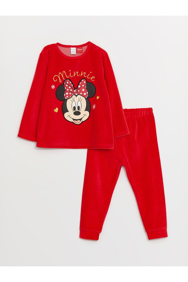 LC Waikiki LC Waikiki Crew Neck Minnie Mouse Printed Baby Girl Pajamas Set