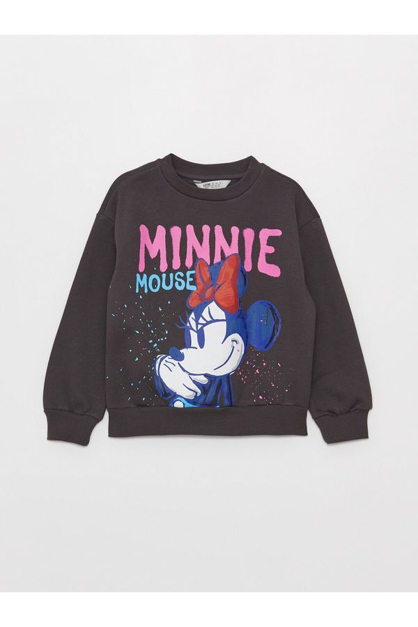 LC Waikiki LC Waikiki Crew Neck Minnie Mouse Printed Long Sleeve Girl's Sweatshirt