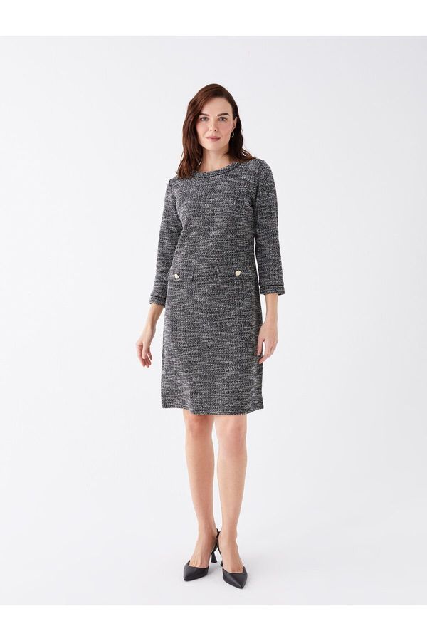 LC Waikiki LC Waikiki Crew Neck Patterned A-Line Women's Dress