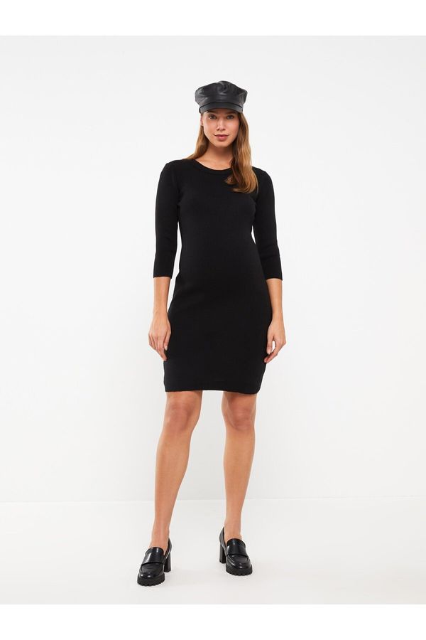 LC Waikiki LC Waikiki Crew Neck Plain Maternity Knitwear Dress