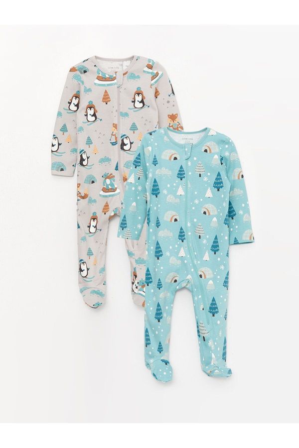 LC Waikiki LC Waikiki Crew Neck Printed Baby Boy Jumpsuit 2-pack