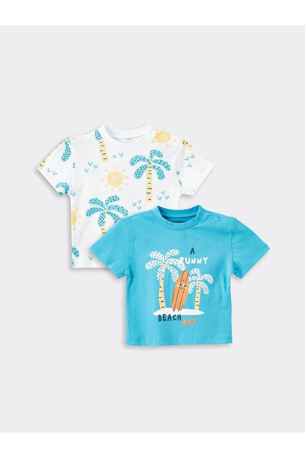 LC Waikiki LC Waikiki Crew Neck Printed Baby Boy T-Shirt, Pack of 2